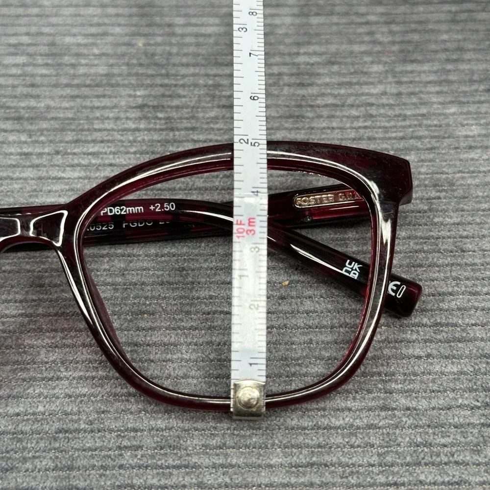 Foster Grant Design Optics Reading Y2K Glasses Wine Burgundy Cat Eye SR0525